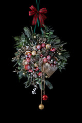 Christmas decoration on the front door