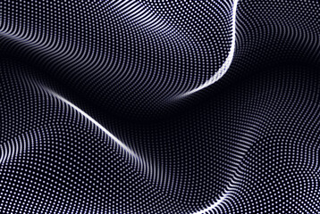 Abstract gradient particle wave. Big data. Digital background.