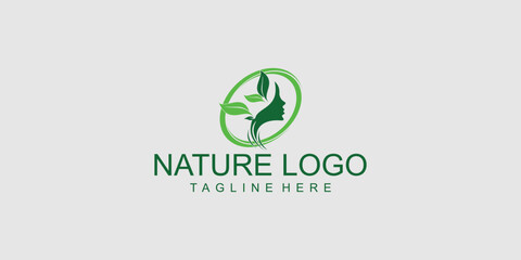 Beauty and nature logo design combination letter A premium vector