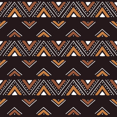 African seamless pattern. Traditional mud cloth, bogolan. Tribal fabric.