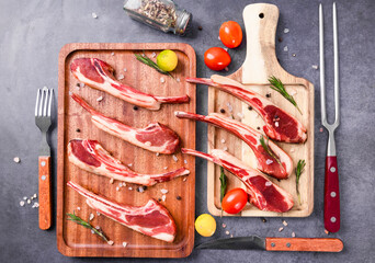 Fresh delicacy Tomahawk lamb chops