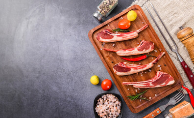 Fresh delicacy Tomahawk lamb chops