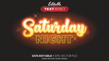 3d editable text effect spicy saturday night theme