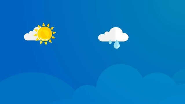 Weather forecast icons High and Low Wind °C , Weather News , Weather Animated Icon video, TV background