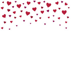 red hearts frame on white background vector flat illustration