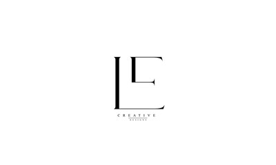 Alphabet letters Initials Monogram logo LE EL L E - obrazy, fototapety, plakaty