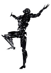 3D Rendering Male Robot on White
