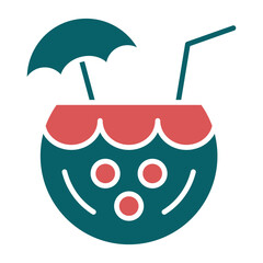Coconut Drink Icon Style