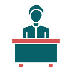 Reception Desk Icon Style