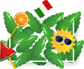 buon ferragosto italian festival illustration