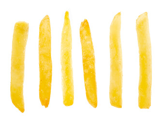 french fries on a white background