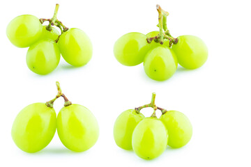 fresh green grape isolated on white background