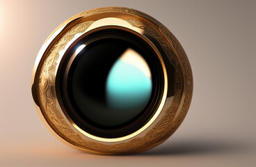 illustration of the divine decorative eye in gold. Generative AI