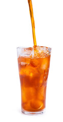 Ice tea milk isolated on white background