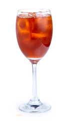 Ice tea milk isolated on white background