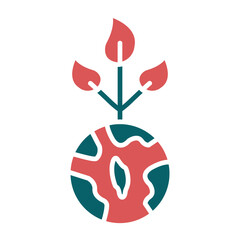 Green Earth Icon Style