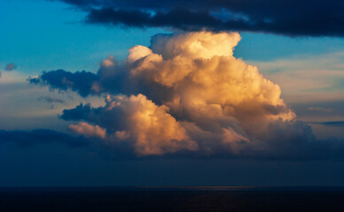 Wolkenstimmung am Atlantik,Puerto de la Cruz, Teneriffa, Kanarische Inseln, Spanien, Europa,.