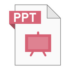 Modern flat design of PPT file icon for web