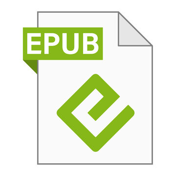 Modern flat design of EPUB file icon for web