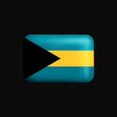 The Bahamas Flag 3D Icon. National Flag of The Bahamas. Vector illustration