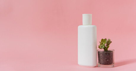 Mockup cosmétique sur fond rose