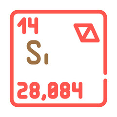 silicon chemical element color icon vector. silicon chemical element sign. isolated symbol illustration