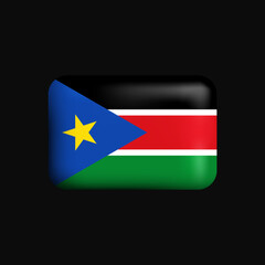 South Sudan Flag 3D Icon. National Flag of South Sudan. Vector illustration