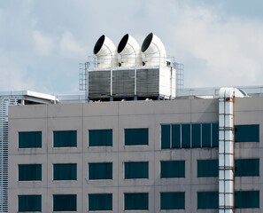 Cooling water tower on rooftop building