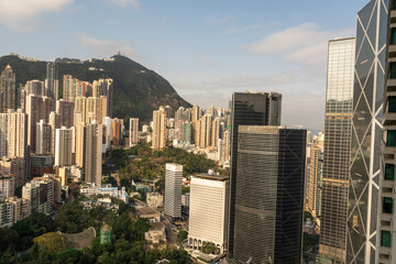 Obraz premium Skyscrapers of Victoria Peak on Hong Kong Island