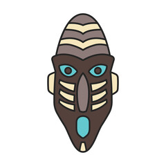 African mask vector icon.Color vector icon isolated on white background african mask.
