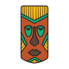 African mask vector icon.Color vector icon isolated on white background african mask.