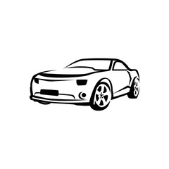 Black automotive sport car logo design