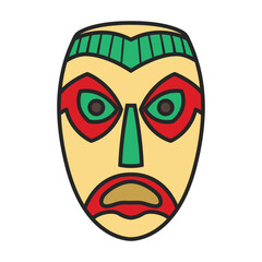 African mask vector icon.Color vector icon isolated on white background african mask.