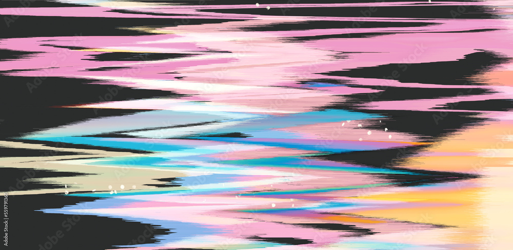 Poster Abstract background with digital pixel noise glitch artifacts. Screen showing video tape with damage.
