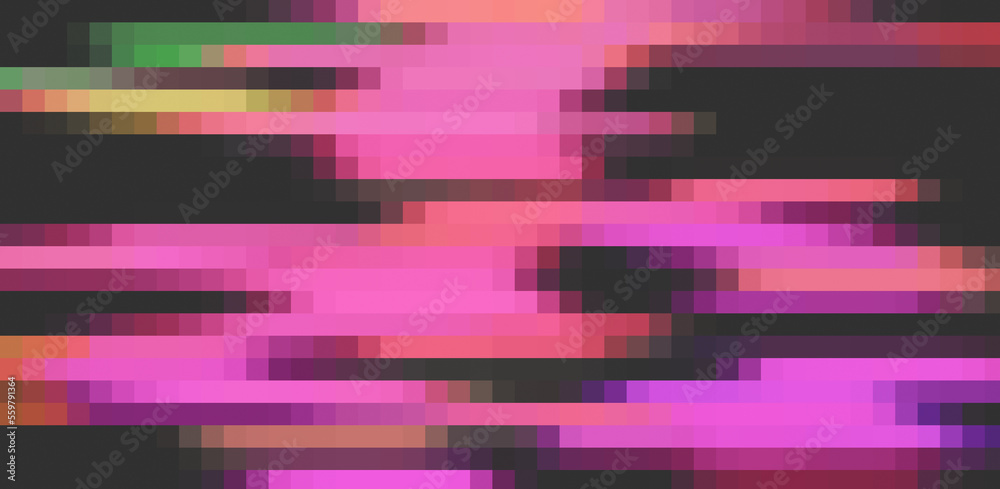 Poster Abstract background with digital pixel noise glitch artifacts. Screen showing video tape with damage.