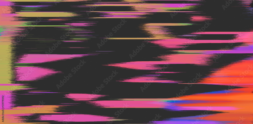 Poster Abstract background with digital pixel noise glitch artifacts. Screen showing video tape with damage.
