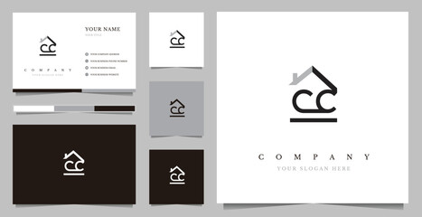 Initial CC Real Estate Logo Design Vector