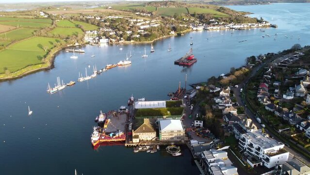 falmouth harbour from the air cornwall england uk 