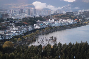Obraz premium view of the city from above