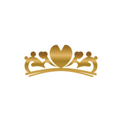 Gold jewelry tiara element illustration