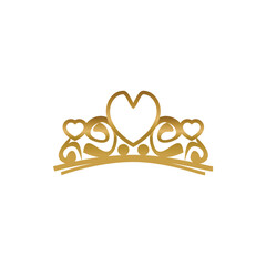 Gold jewelry tiara element isolated
