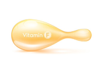 Cosmetic capsule Vitamin F or Collagen antibiotic gel pill template for repair Skin care anti age and Hair. Serum capsule cream 3D realistic isolated on white background. Vector EPS10.