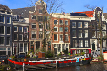 Amsterdam, beautiful view from canals, Netherlands