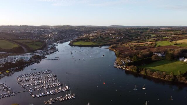 falmouth harbour from the air cornwall england uk 