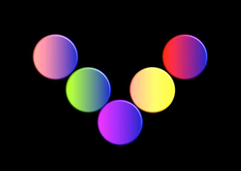 Abstract patterns coloured with black background	