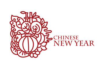 Obraz premium doodle art design with chinese new year theme 