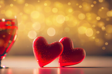 Obraz premium Valentine Hearts on Abstract Background made with Generative AI