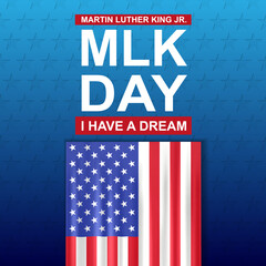 Martin Luther King Jr. Day greeting card. EPS10 vector