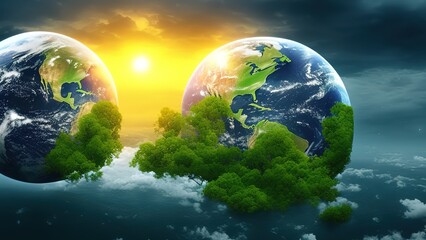 Obraz na płótnie Canvas Global warming. Planet earth concept.