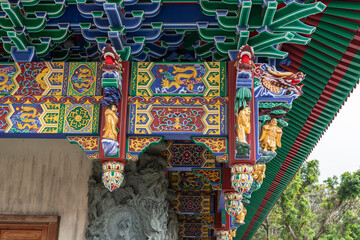 The architecture of the Po Lin Monastery on Lantau Island